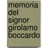 Memoria del Signor Girolamo Boccardo