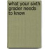 What Your Sixth Grader Needs to Know