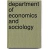 Department Of Economics And Sociology door Adelaide Rosalia Hasse