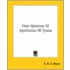 First Opinions Of Apollonius Of Tyana