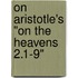 On Aristotle's "On The Heavens 2.1-9"