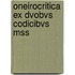 Oneirocritica Ex Dvobvs Codicibvs Mss