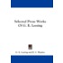 Selected Prose Works of G. E. Lessing