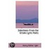 Selections From The Greek Lyric Poets