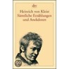 Sämtliche Erzählungen und Anekdoten by Heinrich von von Kleist