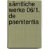 Sämtliche Werke 06/1. De paenitentia
