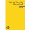 Texte zur Theorie der Literaturkritik door Onbekend