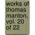 Works Of Thomas Manton, Vol. 20 Of 22