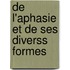 de L'Aphasie Et de Ses Diverss Formes