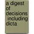 A Digest Of Decisions  Including Dicta