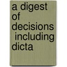 A Digest Of Decisions  Including Dicta door Otis Beall Kent