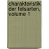 Charakteristik Der Felsarten, Volume 1