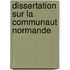 Dissertation Sur La Communaut Normande