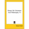 Essays On Literature And Philosophy V1 door Edward Caird