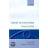 History Of Universities Vol 11 Hou:c C door Laurence Brockliss