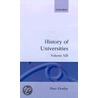 History Of Universities Vol 13 Hou:c C door Peter Denley