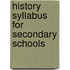 History Syllabus for Secondary Schools