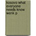 Kosovo What Everyone Needs Know Wenk P