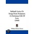 Sabbath Lyrics Or Songs From Scripture