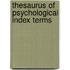 Thesaurus Of Psychological Index Terms