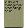 2003 Joint Management Proceedings On Cd door Multiple Contributors