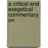 A Critical And Exegetical Commentary On door Julius A 1877 Bewer