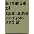 A Manual Of Qualitative Analysis And Of