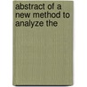 Abstract Of A New Method To Analyze The door John Adam Weisse