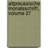 Altpreussische Monatsschrift, Volume 27
