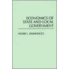 Economics Of State And Local Government by Henry J. Raimondo