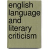 English Language And Literary Criticism door James Baldwin