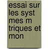 Essai Sur Les Syst Mes M Triques Et Mon by Vincente Vasqu Queipo
