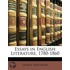 Essays In English Literature, 1780-1860