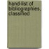 Hand-List Of Bibliographies, Classified