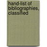 Hand-List Of Bibliographies, Classified door G.W. Porter