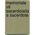 Memoriale Vit  Sacerdotalis A Sacerdote