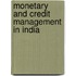 Monetary and Credit Management in India