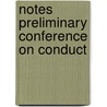 Notes Preliminary Conference On Conduct door Willard Ames Holbrook