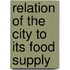 Relation of the City to Its Food Supply