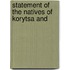 Statement Of The Natives Of Korytsa And