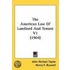 The American Law of Landlord and Tenant