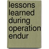 Lessons Learned During Operation Endur door United States Congress Services