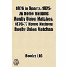 1876 In Sports: 1875-76 Home Nations Rug door Books Llc