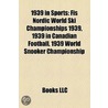 1939 In Sports: Fis Nordic World Ski Cha door Books Llc