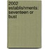 2002 Establishments: Seventeen Or Bust