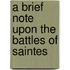 A Brief Note Upon The Battles Of Saintes