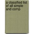 A Classified List Of All Simple And Comp