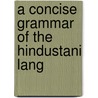 A Concise Grammar Of The Hindustani Lang door Onbekend