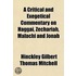A Critical And Exegetical Commentary On