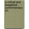 A Critical And Exegetical Commmentary On door Samuel Rolles Driver